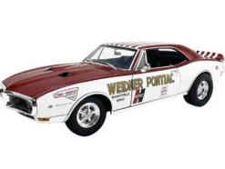 1968 Pontiac Firebird "First Ram Air II - Weidner Pontiac" White and Red with Stripes Limited Edition to 306 pieces Worldwide 1/18 Diecast Model Car by ACME