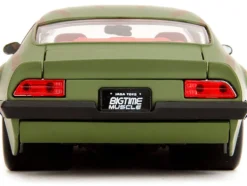 1972 Pontiac Firebird #9 Green Camouflage Flames with Graphics and Red Interior "Bigtime Muscle" Series 1/24 Diecast Model Car by Jada