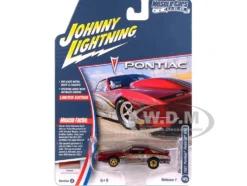 1987 Pontiac Firebird GTA "King of the Jungle" Red and Silver Metallic with Graphics "Muscle Cars USA" Series 1/64 Diecast Model Car by Johnny Lightning