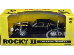 1979 Pontiac Firebird T/A Trans Am Black with Hood Phoenix Rocky II 1979 Movie 1/24 Diecast Model Car Greenlight 84171