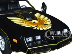 1979 Pontiac Firebird T/A Trans Am Black with Hood Phoenix Rocky II 1979 Movie 1/24 Diecast Model Car Greenlight 84171