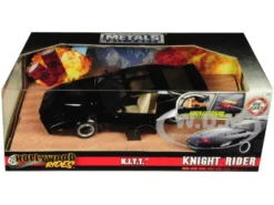 1982 Pontiac Firebird Trans Am Black with Light KITT Knight Rider 1982 TV Series Hollywood Rides Series 1/24 Diecast Model Car Jada 30086