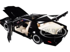 1982 Pontiac Firebird Trans Am Black with Light KITT Knight Rider 1982 TV Series Hollywood Rides Series 1/24 Diecast Model Car Jada 30086