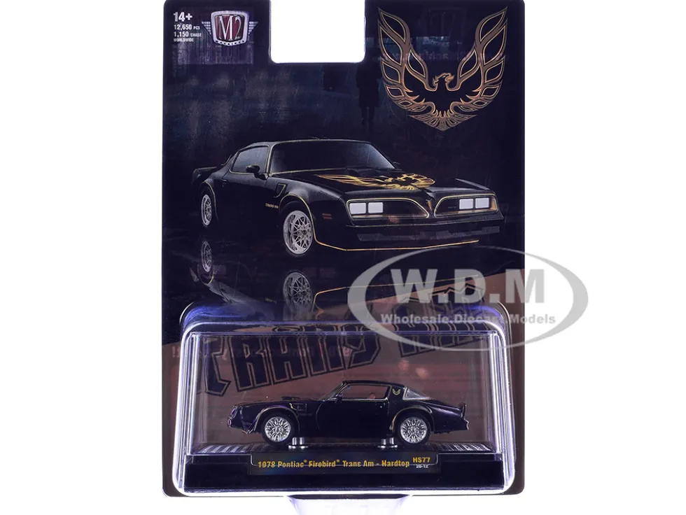 1978 Pontiac Firebird Trans Am Black with Hood Graphics Limited Edition to 12650 pieces Worldwide 1/64 Diecast Model Car by M2 Machines
