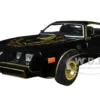 1980 Pontiac Firebird Trans Am T/A Turbo 4.9L Starlite Black Golden Eagle Hood and Stripes 1/24 Diecast Model Car Greenlight 84037