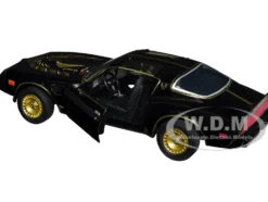 1980 Pontiac Firebird Trans Am T/A Turbo 4.9L Starlite Black Golden Eagle Hood and Stripes 1/24 Diecast Model Car Greenlight 84037