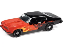 1974 Pontiac GTO Black and Red with Flame Graphics