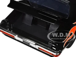 1971 Pontiac GTO Black with Flame Graphics Bigtime Muscle Series 1/24 Diecast Model Car Jada 35022