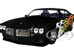1971 Pontiac GTO Black with Flame Graphics Bigtime Muscle Series 1/24 Diecast Model Car Jada 35022