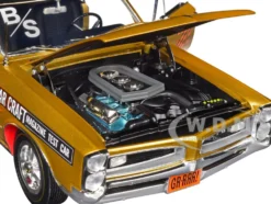 1966 Pontiac GTO "Car Craft Magazine Test Car" Gold Metallic with Black Top and Graphics Limited Edition to 300 pieces Worldwide 1/18 Diecast Model Car by ACME