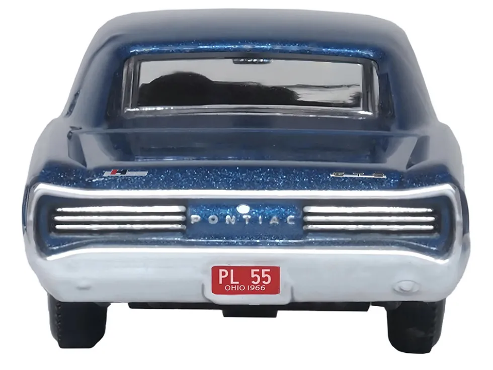 1966 Pontiac GTO Fontaine Blue Metallic 1/87 HO Scale Diecast Model Car Oxford Diecast 87PG66001