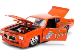 1971 Pontiac GTO "Goat's Revenge" Orange with Graphics "Bigtime Muscle" Series 1/24 Diecast Model Car by Jada