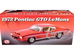 1972 Pontiac GTO LeMans Sundance Orange Metallic with GTO Stripes Limited Edition to 342 pieces Worldwide 1/18 Diecast Model Car by ACME
