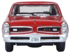 1966 Pontiac GTO Montero Red 1/87 (HO) Scale Diecast Model Car Oxford Diecast 87PG66002