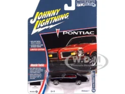 1974 Pontiac GTO Starlight Black with Red Interior "Muscle Cars USA" Series 1/64 Diecast Model Car by Johnny Lightning