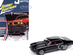 1974 Pontiac GTO Starlight Black with Red Interior "Muscle Cars USA" Series 1/64 Diecast Model Car by Johnny Lightning