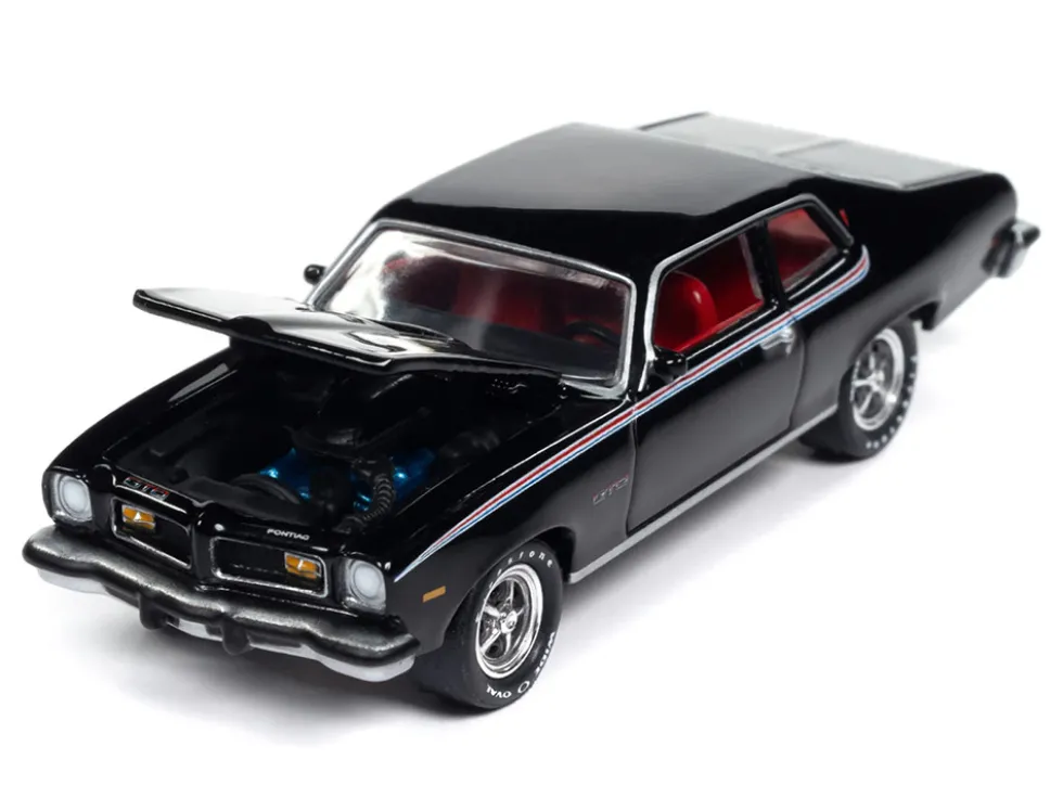1974 Pontiac GTO Starlight Black with Red Interior "Muscle Cars USA" Series 1/64 Diecast Model Car by Johnny Lightning
