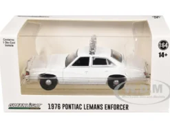 1976-77 Pontiac LeMans Enforcer White with Light Bar "Hot Pursuit - Hobby Exclusive" Series 1/64 Diecast Model Car by Greenlight