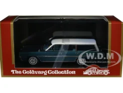 1964 Pontiac Safari Gulfstream Aqua Metallic with White Top and Blue Interior Limited Edition to 200 pieces Worldwide 1/43 Model Car by Goldvarg Collection