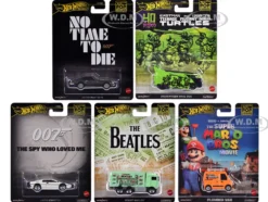 Pop Culture 2024 5 piece Set D "Premium Series" Diecast Model Cars by Hot Wheels
