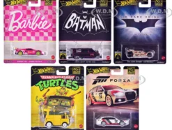 Pop Culture 2024 5 piece Set E "Premium Series" Diecast Model Cars by Hot Wheels