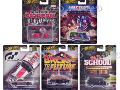 Pop Culture 2025 5 piece Set J "Premium Series" Diecast Model Cars by Hot Wheels