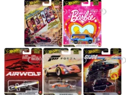 Pop Culture 2025 5 piece Set Q "Premium Series" Diecast Model Cars by Hot Wheels