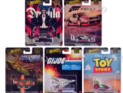 Pop Culture 2026 5 piece Set R "Premium Series" Diecast Model Cars by Hot Wheels
