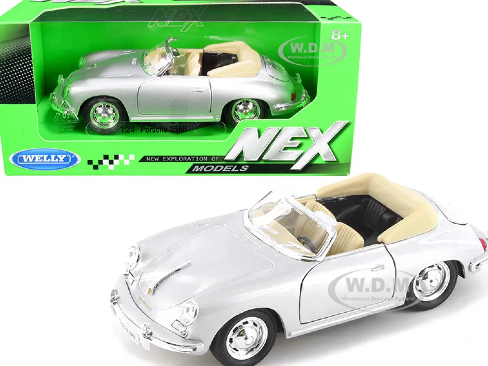 Porsche 356B Roadster Silver NEX Models 1/24 Diecast Model Car Welly 29390