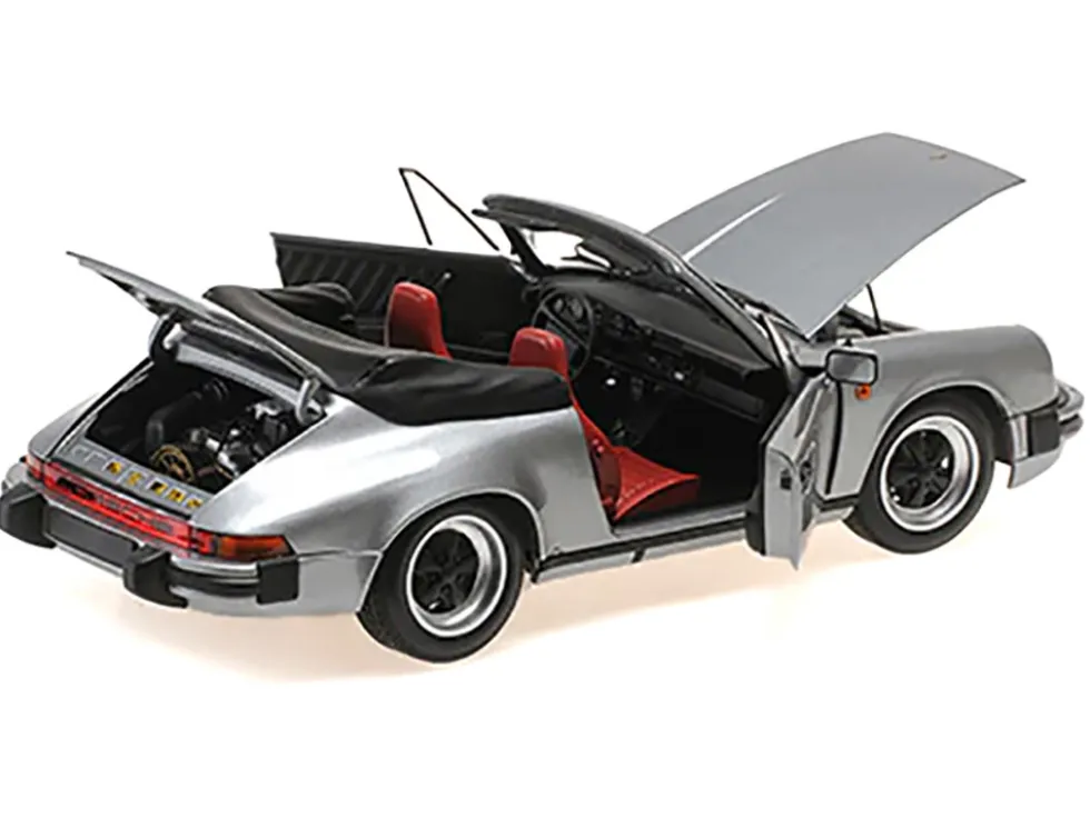 1983 Porsche 911 Carrera Cabriolet 3.2 Gray Metallic 1/18 Diecast Model Car by Minichamps