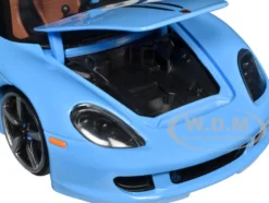 Porsche Carrera GT Convertible Blue with Black Stripes Pink Slips Series 1/24 Diecast Model Car Jada 35066