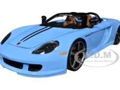 Porsche Carrera GT Convertible Blue with Black Stripes Pink Slips Series 1/24 Diecast Model Car Jada 35066