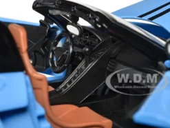 Porsche Carrera GT Convertible Blue with Black Stripes Pink Slips Series 1/24 Diecast Model Car Jada 35066