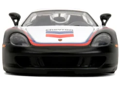 Porsche Carrera GT Convertible #04 "Chevron" White with Graphics "Hyper-Spec" Series 1/24 Diecast Model Car by Jada
