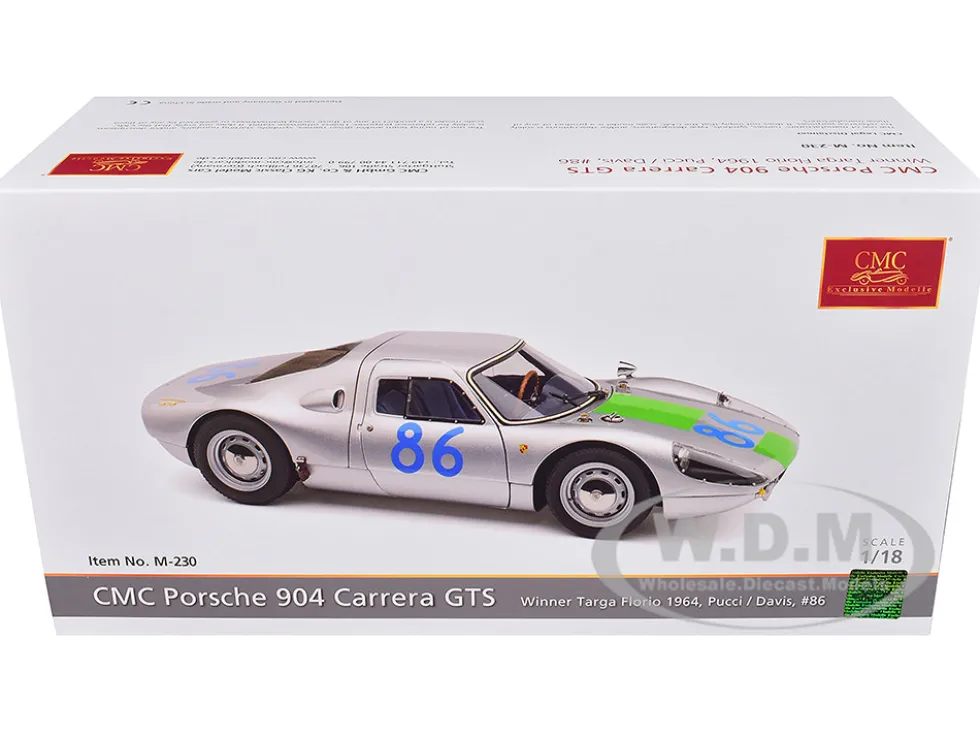 Porsche 904 Carrera GTS #86 Antonio Pucci - Colin Davis Winner "Targa Florio" (1964) Limited Edition 1/18 Diecast Model Car by CMC