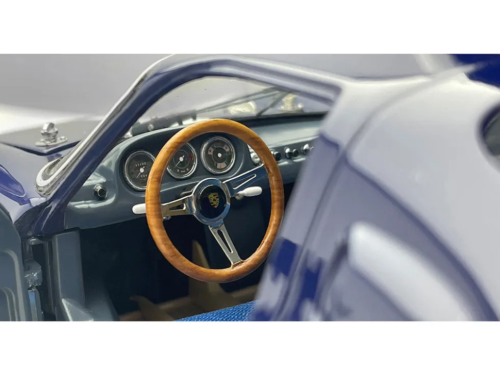 Porsche 904 Carrera GTS Dark Blue with White Stripe "Bonhams Scottsdale Auction 2017" Limited Edition to 1000 pieces Worldwide 1/18 Diecast Model Car by CMC