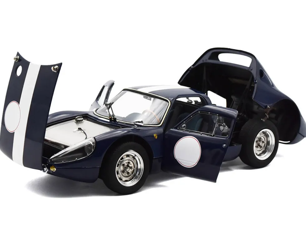 Porsche 904 Carrera GTS Dark Blue with White Stripe "Bonhams Scottsdale Auction 2017" Limited Edition to 1000 pieces Worldwide 1/18 Diecast Model Car by CMC