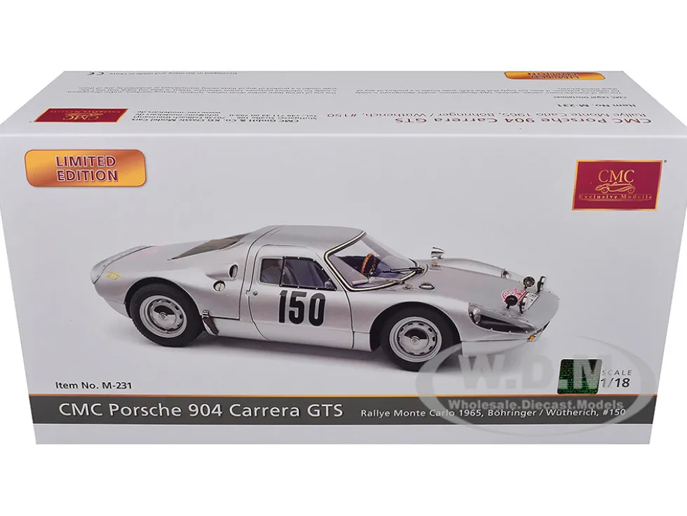 Porsche 904 Carrera GTS #150 Eugen Bohringer - Rolf Wutherich 2nd Place "Rallye Monte Carlo" (1965) Limited Edition to 1500 pieces Worldwide 1/18 Diecast Model Car by CMC