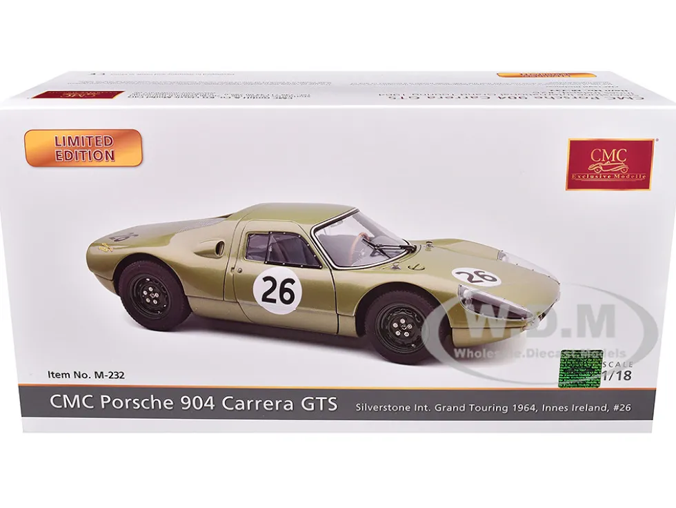 Porsche 904 Carrera GTS #26 Innes Ireland "Silverstone International Grand Touring" (1964) Limited Edition to 1000 pieces Worldwide 1/18 Diecast Model Car by CMC