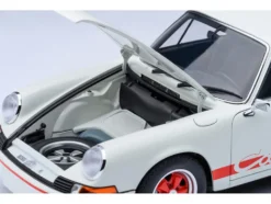 Porsche 911 Carrera 2.7 RS Grand Prix White with Red Stripes and Wheels 1/18 Model Car by Autoart