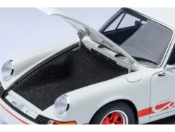 Porsche 911 Carrera 2.7 RS Grand Prix White with Red Stripes and Wheels 1/18 Model Car by Autoart