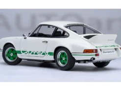 Porsche 911 Carrera 2.7 RS Grand Prix White with Green Stripes and Wheels 1/18 Model Car by Autoart