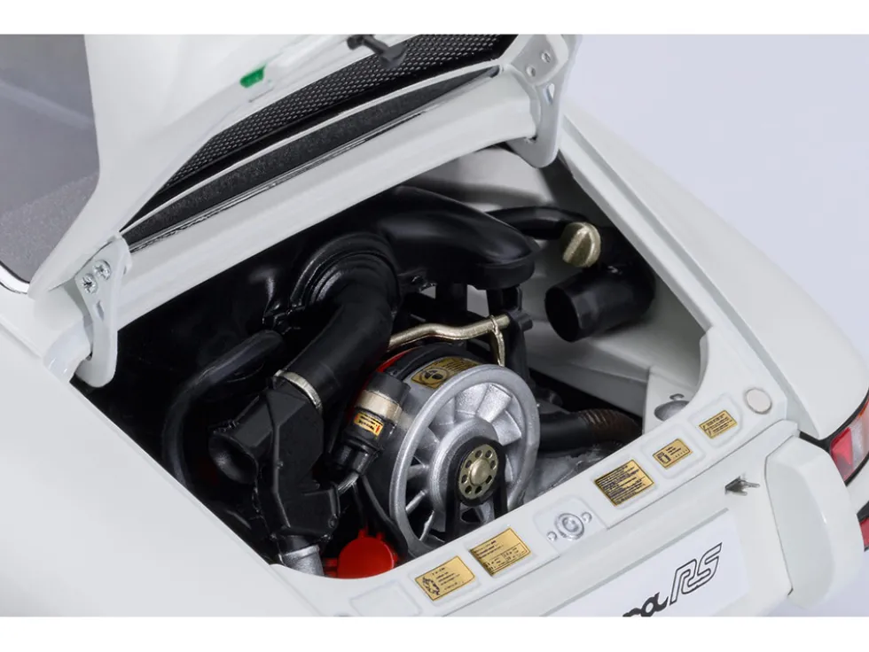 Porsche 911 Carrera 2.7 RS Grand Prix White with Green Stripes and Wheels 1/18 Model Car by Autoart