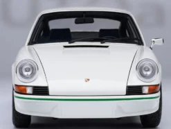 Porsche 911 Carrera 2.7 RS Grand Prix White with Green Stripes and Wheels 1/18 Model Car by Autoart