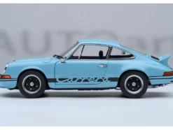 Porsche 911 Carrera 2.7 RS Gulf Blue with Black Stripes and Wheels 1/18 Model Car by Autoart