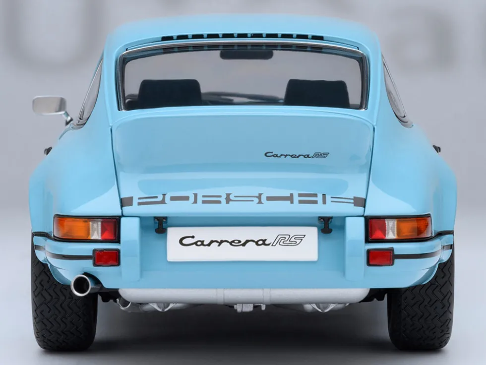 Porsche 911 Carrera 2.7 RS Gulf Blue with Black Stripes and Wheels 1/18 Model Car by Autoart