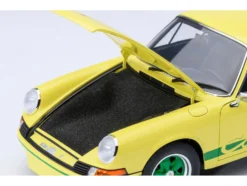 Porsche 911 Carrera 2.7 RS Light Yellow with Green Stripes and Wheels 1/18 Model Car by Autoart