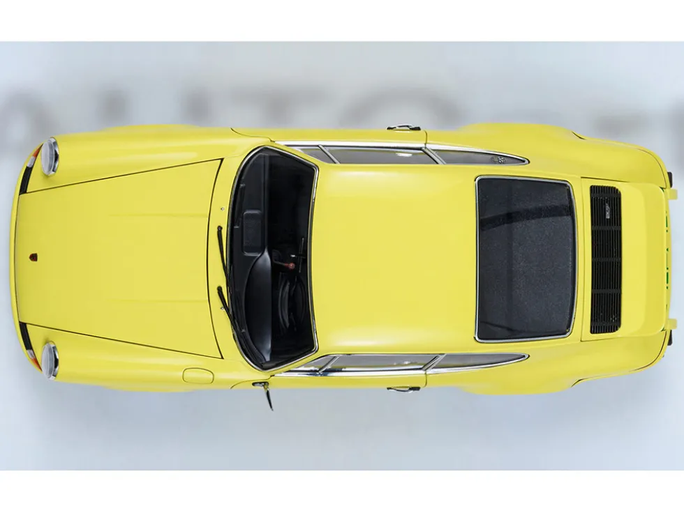 Porsche 911 Carrera 2.7 RS Light Yellow with Green Stripes and Wheels 1/18 Model Car by Autoart