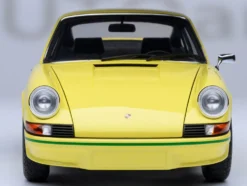 Porsche 911 Carrera 2.7 RS Light Yellow with Green Stripes and Wheels 1/18 Model Car by Autoart
