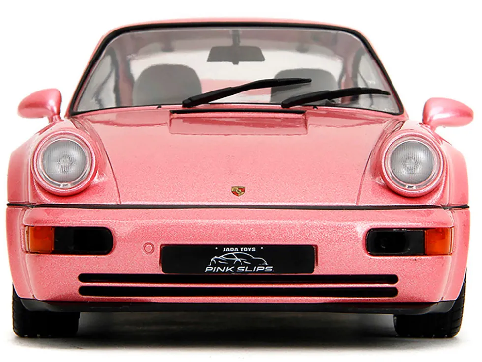Porsche 911 Carrera RS (964) Pink Metallic with White Stripes "Pink Slips" Series 1/18 Diecast Model Car by Jada